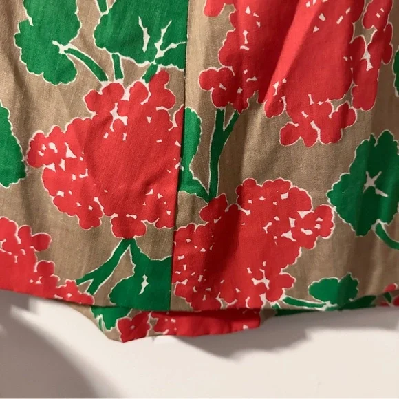 Vintage Peter Popovitch Tan Red Green Floral Skirt Women’s Size Small Spring - Picture 14 of 16